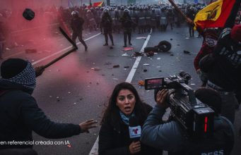 Equipo de Teleamazonas fue agredido durante cobertura de protestas en Quito